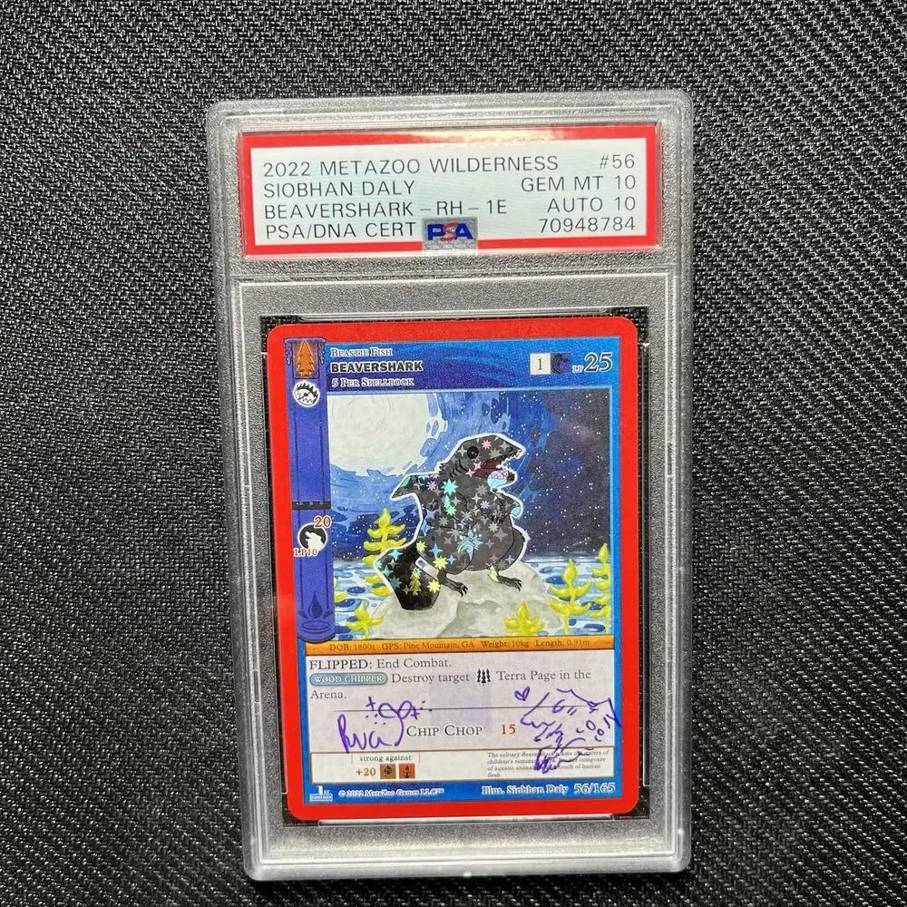 Metazoo Beaver Shark GRAIL Doodle Autograph Dual PSA 10 Gem Mint Auto Signed
